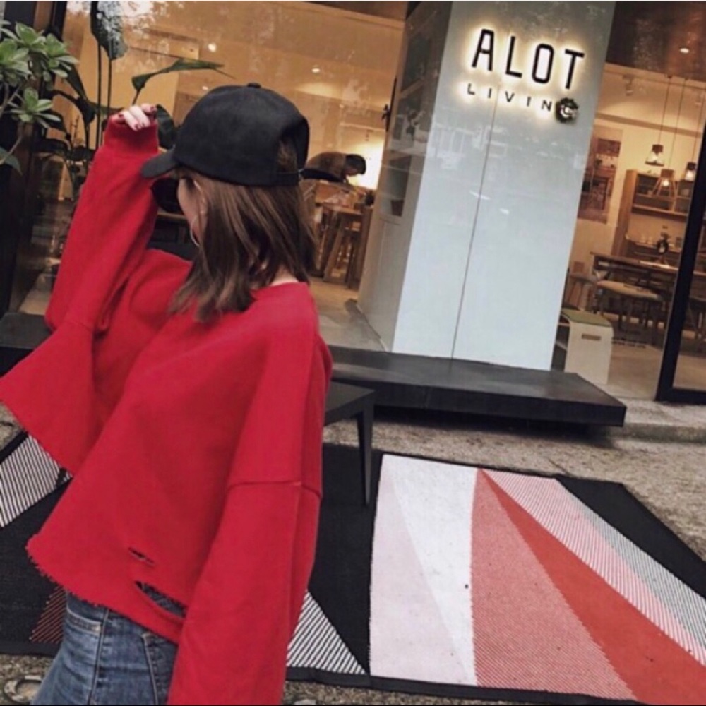 Ripped sweatshirt crop